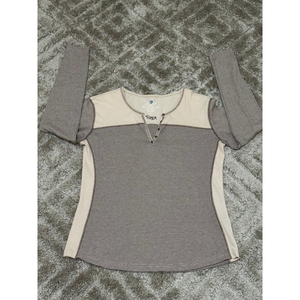 Kuhl Veloce Long Sleeve Tee Tan/Brown Ladies Size L